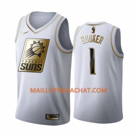 Maillot NBA Phoenix Suns Devin Booker 1 Nike 2019-20 Blanc Golden Edition Swingman - Homme